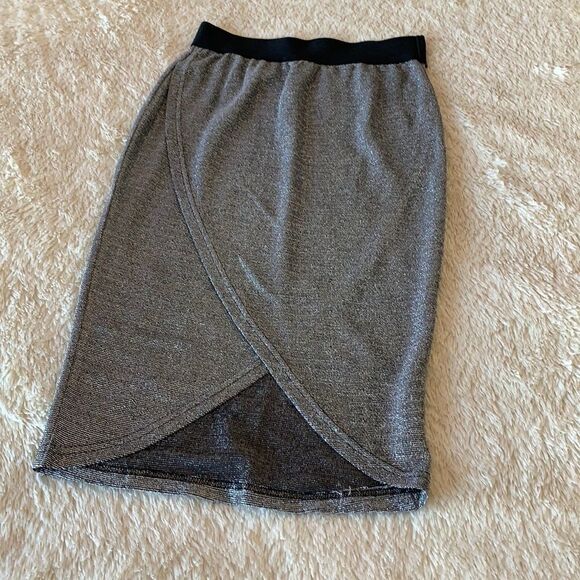 Double Zero (brand) Silver and black pencil skirt size M - Picture 1 of 11
